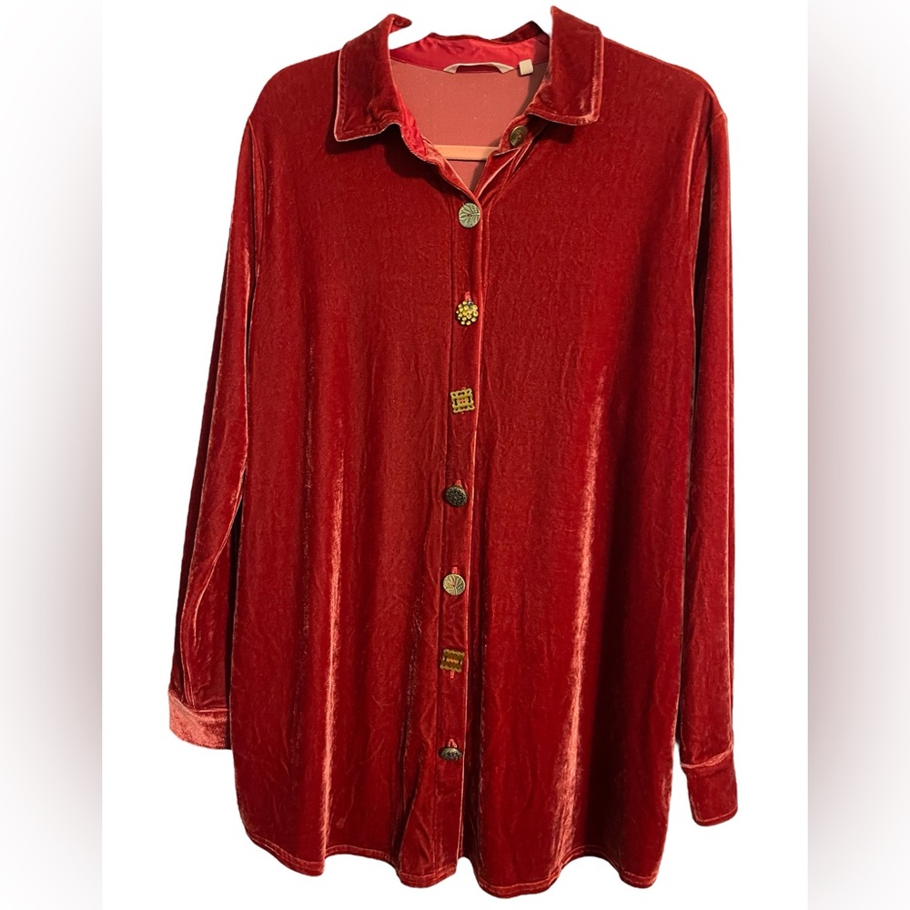Soft Surroundings Size Large Velvet Blouse